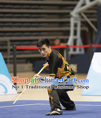 Top Dragon Pattern Kung Fu Stick Competition Uniforms Kungfu Training Suit Kung Fu Clothing Kung Fu Movies Costumes Wing Chun Costume Shaolin Martial Arts Clothes for Men