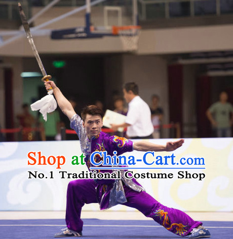 Top Kung Fu Broadsword Uniforms Martial Arts Training Uniform Gongfu Clothing Wing Chun Costume Shaolin Clothes Karate Suit for Men