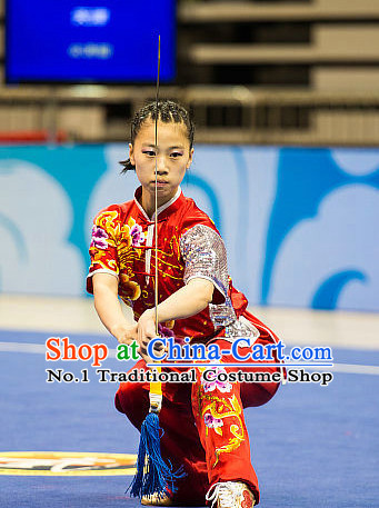 Top Chinese Kung Fu Sword Uniforms Kungfu Uniform Martial Arts Competition Costumes for Women