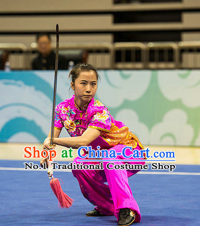 Top Chinese Kung Fu Sword Uniforms Kungfu Uniform Martial Arts Competition Costumes for Women