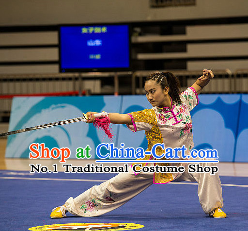 Top Chinese Kung Fu Sword Uniforms Kungfu Uniform Martial Arts Competition Costumes for Women