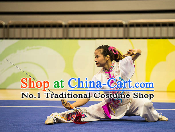 Top Chinese Kung Fu Sword Uniforms Kungfu Uniform Martial Arts Competition Costumes for Women