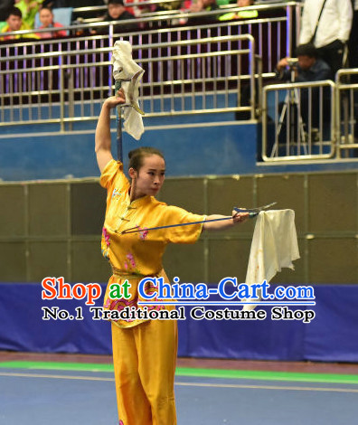 Top Chinese Kung Fu Sword Uniforms Kungfu Uniform Martial Arts Competition Costumes for Women