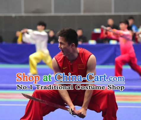 Top Chinese Southern Fist Wu Shu Kung Fu Sword Uniforms Kungfu Uniform Martial Arts Competition Costumes for Men