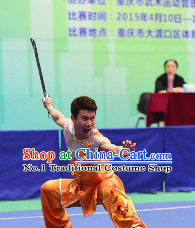 Top Chinese Southern Fist Wu Shu Kung Fu Sword Uniforms Kungfu Uniform Martial Arts Competition Costumes for Men