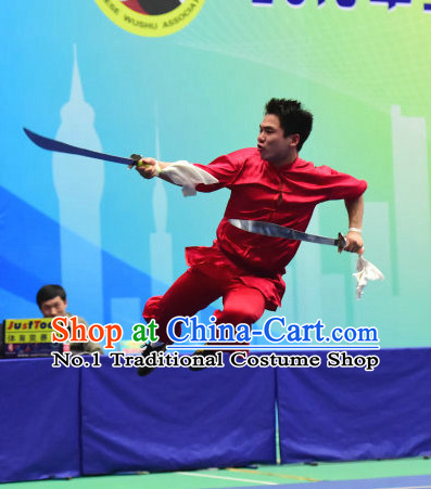 Top Chinese Kungfu Double Forks Kung Fu Costume Kung Fu Combat Costumes Wing Chun Karate Uniform Kung Fu Competition Suit Martial Arts Costumes for Men