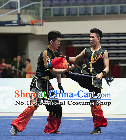 Top Black Chinese Southern Fist Kung Fu Uniform Martial Arts Uniforms Kungfu Suits Competition Costumes Complete Set