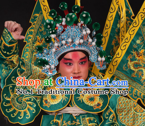Chinese Traditional Handmade Opera Wu Sheng Military General Superhero Helmet