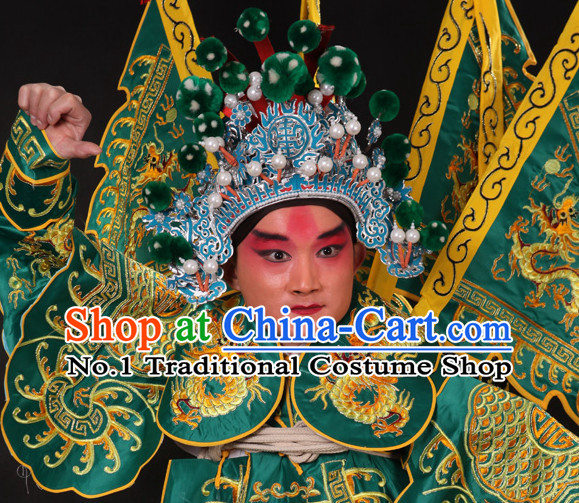 Chinese Traditional Handmade Opera Wu Sheng Military General Superhero Helmet