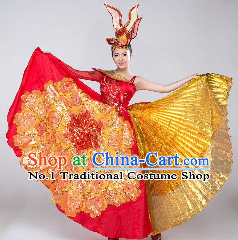 Chinese Lyrical Girls Dancewear Dance Costumes for Competition