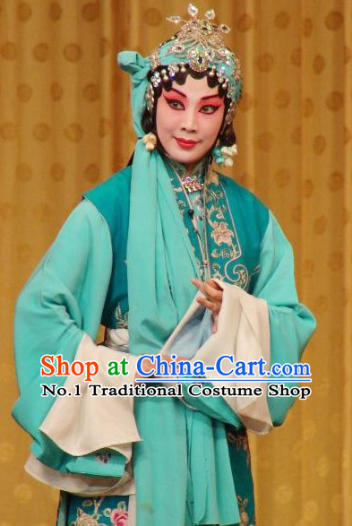 Chinese Culture Chinese Opera Costumes Chinese Cantonese Opera Beijing Opera Costumes Qing Yi Costumes and Headwear Complete Set