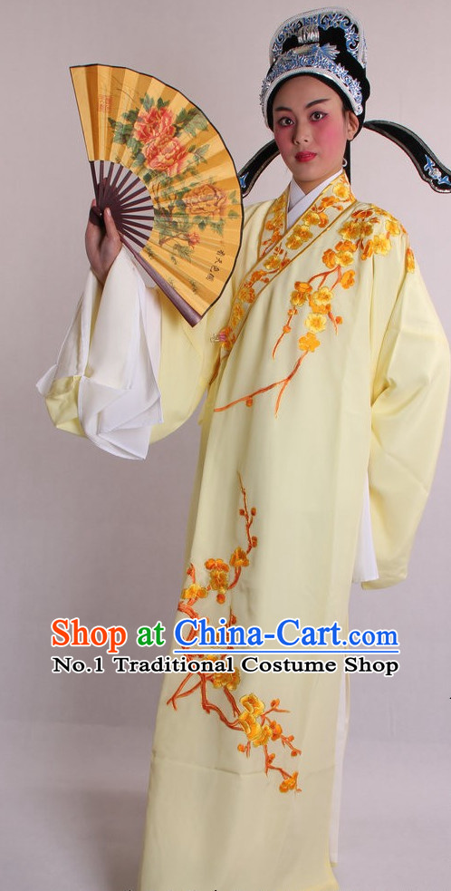 Chinese Culture Chinese Opera Costumes Chinese Cantonese Opera Beijing Opera Costumes Young Scholar Costumes and Hat Complete Set for Men