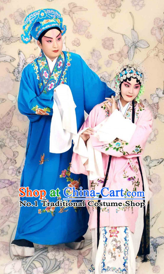 Chinese Peking Opera Beijing Opera Xiao Sheng and Wu Tan Costumes and Hat 2 Sets