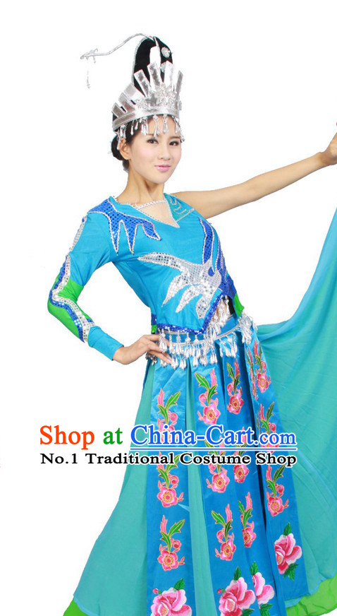 Asian Fashion China Dance Apparel Dance Stores Dance Supply Discount Chinese Peacock Dance Costumes for Women