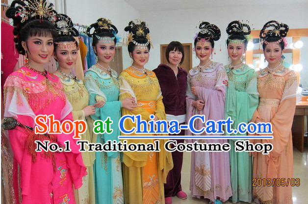 Chinese Tian XIan Pei Goddness Marriage Beijing Opera Seven Fairy Costumes