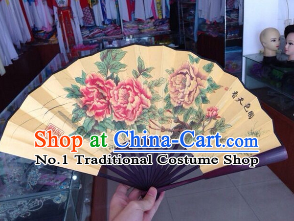 Chinese Handmade Beijing Opera Peony Fan