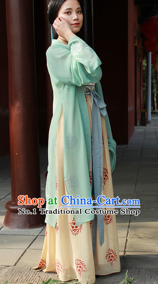 Chinese Ancient Song Dynasty Hanfu Clothing Complete Set