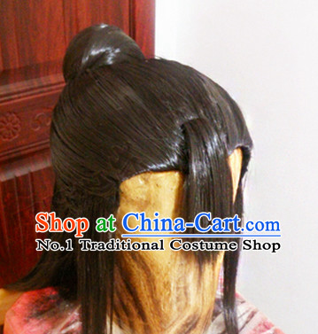 Chinese Ancient Style Girls Long Black Wigs and Hair Jewelry