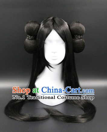 Chinese Ancient Princess Style Black Long Wigs