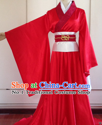 Red Wide Sleeve Chinese Hanfu Outfit for Men or Women