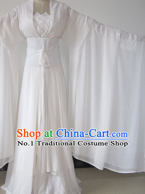 Chinese Ancient Xiao Long Nv Shen Diao Xia Lv White Hanfu Outfits for Women