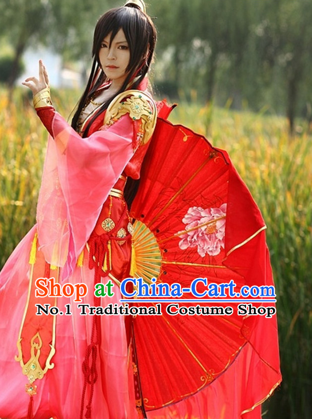 Asia Fashion Chinese Fan Dancer Kung Fu Cosplay Costumes Halloween Costumes