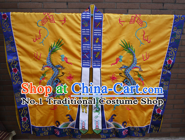 China Yellow Wudang Mountain Taoist Robe Complete Set for Men