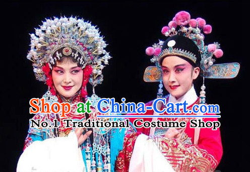 Top Traditional Chinese Peking Opera Theatrical Costumes Wedding Coronet and Hat for Men and Women