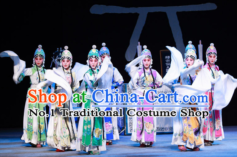 Chinese Traditional Dresses Theatrical Costumes Ancient Chinese Hanfu Fairy Costumes and Hair Accessories Complete Set