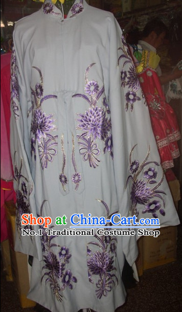 White Ancient Chinese Beijing Opera General Male Costumes for Men