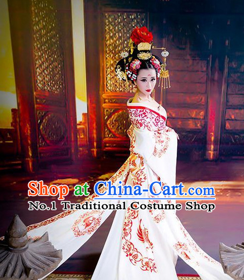 Chinese Classical Tang Dynasty Empress Phoenix Clothes and Hair Accessories for Women