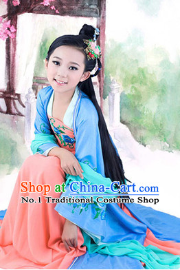 Traditional Chinese Photo Costume Princes Dress and Hair Accessories Complete Set for Children