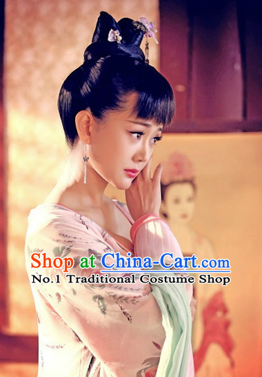 Handmade Chinese Palace Lady Wigs and Hair Accessories