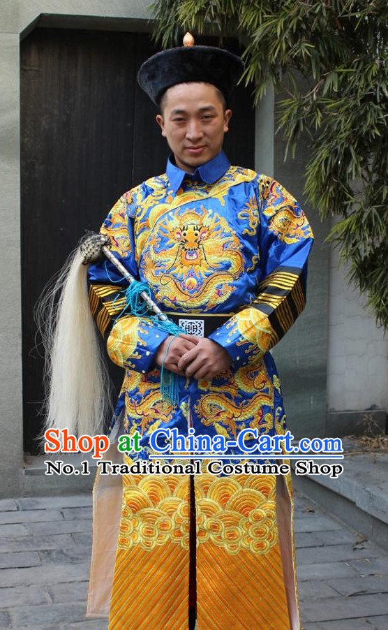 China Palace Official Dragon Robe and Hat Complete Set for Men