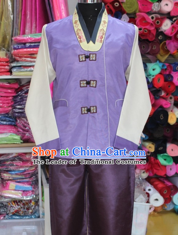 Asia Fashion Korean Jacket and Pants Hanbok Suit for Men