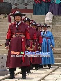 Ancient Korean Bodyguard Costume and Hat Complete Set