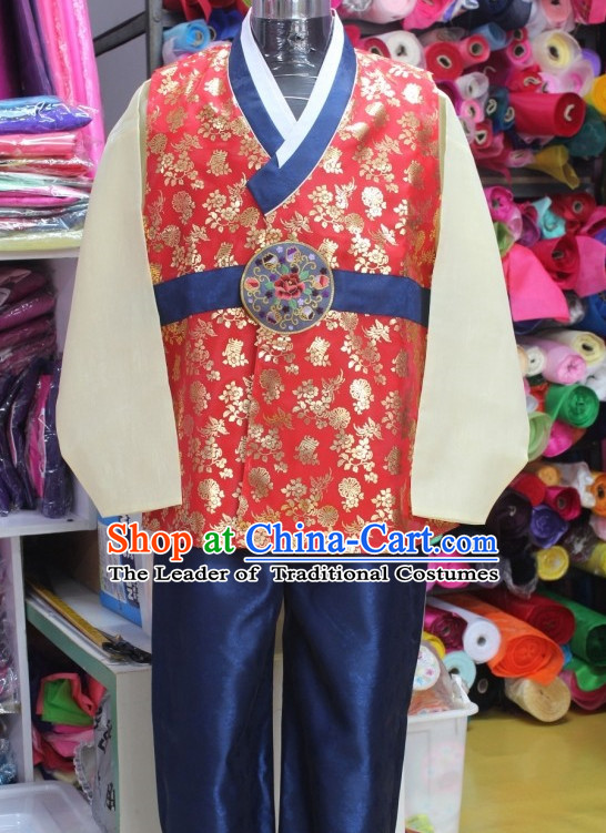 Custommade Plus Size Korean Fashion Hanbok Clothing Complete Set for Men