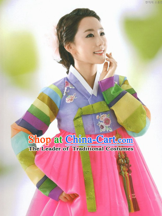 Korean Fashion Hanbok and Hair Accessories Complete Set for Ladies