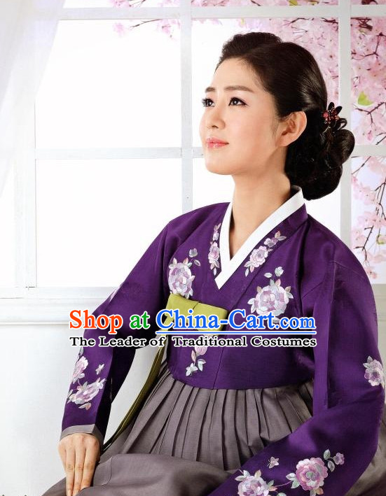 Korean Fashion Trendy Hanbok and Hair Accessories Complete Set for Ladies