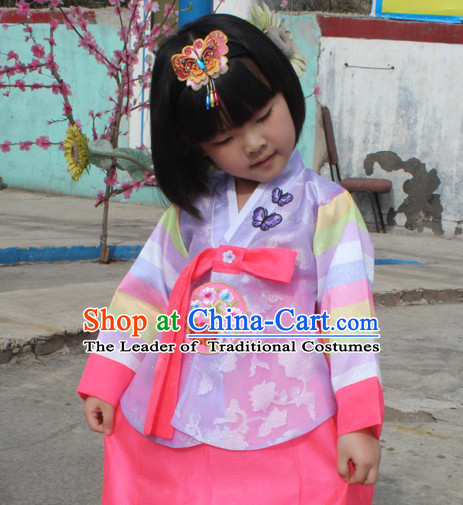 Korean Han Bok Clothes and Hair Accessories Complete Set for Kids