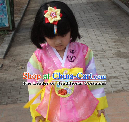 Korean Han Bok Clothes and Hair Accessories Complete Set for Girls