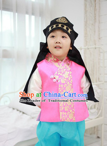 Korean Han Bok Clothes and Hat Complete Set for Boys