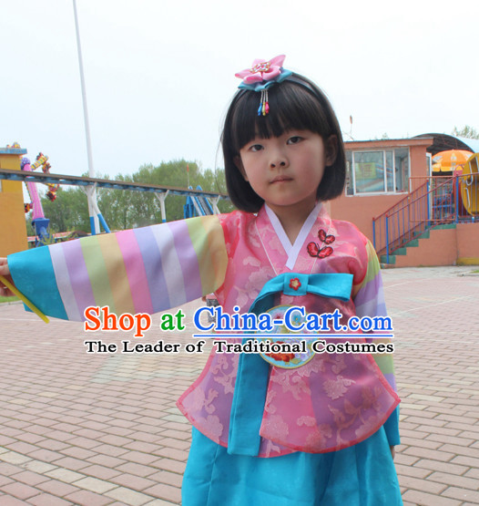 Korean Han Bok Clothing and Hair Accessories Complete Set for Girls