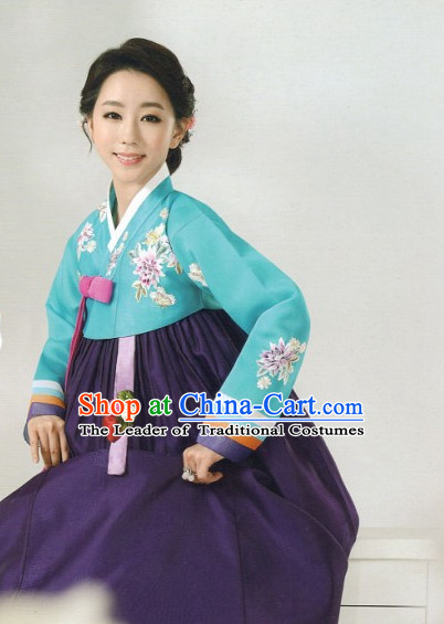 Made to Order Korean Fashion Hanbok and Hair Accessories Complete Set for Ladies