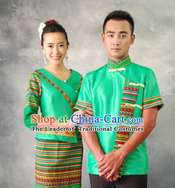 Thailand Traditional Clothing 2 Sets for Husband and Wife