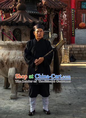 Black Taoist Clothing and Hat for Men