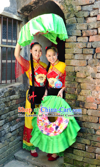 Traditional Chinese Hakka Female Folk Dance Clothes