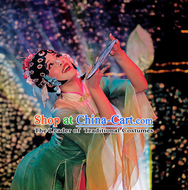 Chinese Classical Opera Dancing Costume and Hair Decorations Complete Set for Women