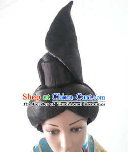 Chinese Hanfu Black Women Opera Wigs for Women