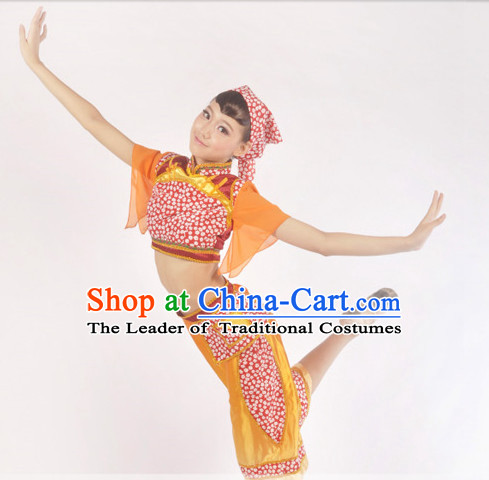 Chinese Kids Folk Dance Costumes for Competition